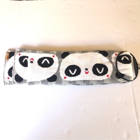 Exclusive Crowded Teeth By Loungefly Panda Print Double Sided Knit Scarf OS - Picture 3 of 6